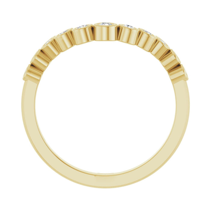 14K Yellow Gold 1/5 CTW Lab-Grown Diamond Contour Band