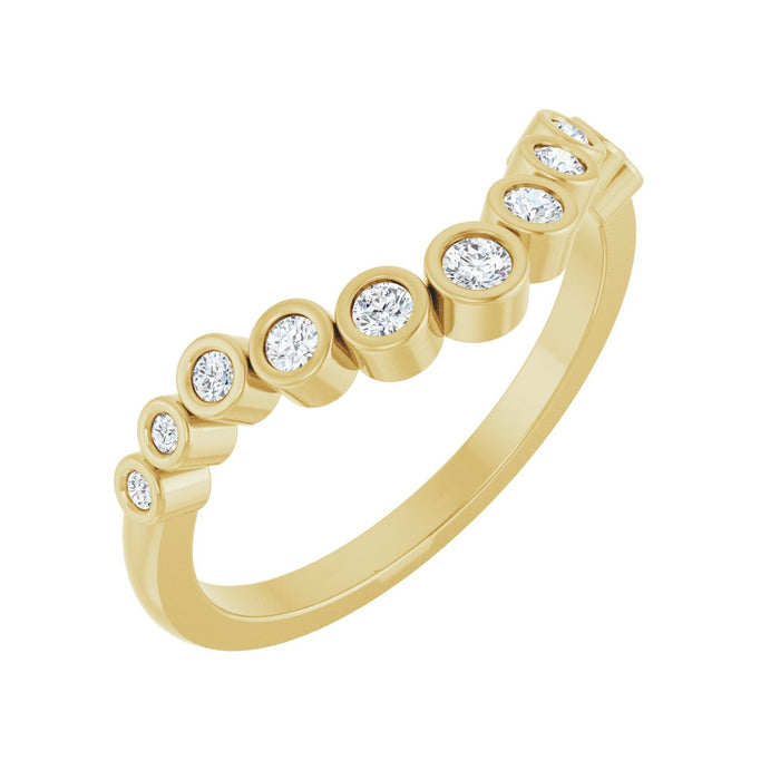 14K Yellow Gold 1/5 CTW Lab-Grown Diamond Contour Band