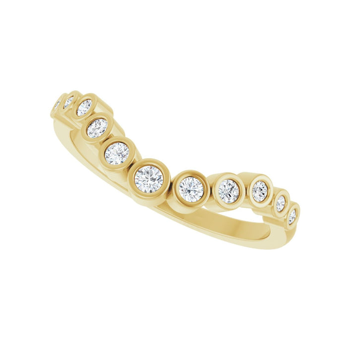 14K Yellow Gold 1/5 CTW Lab-Grown Diamond Contour Band