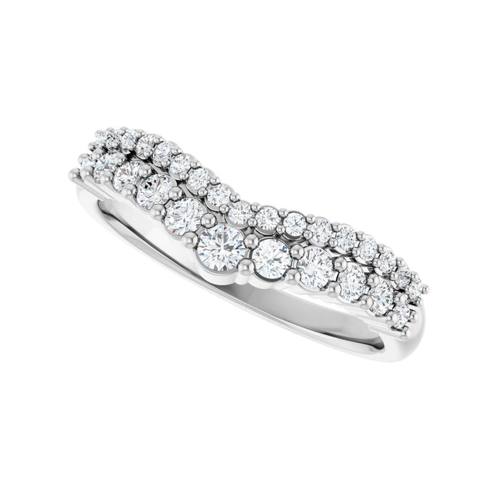 14K White Gold 3/8 CTW Lab-Grown Diamond Contour Band