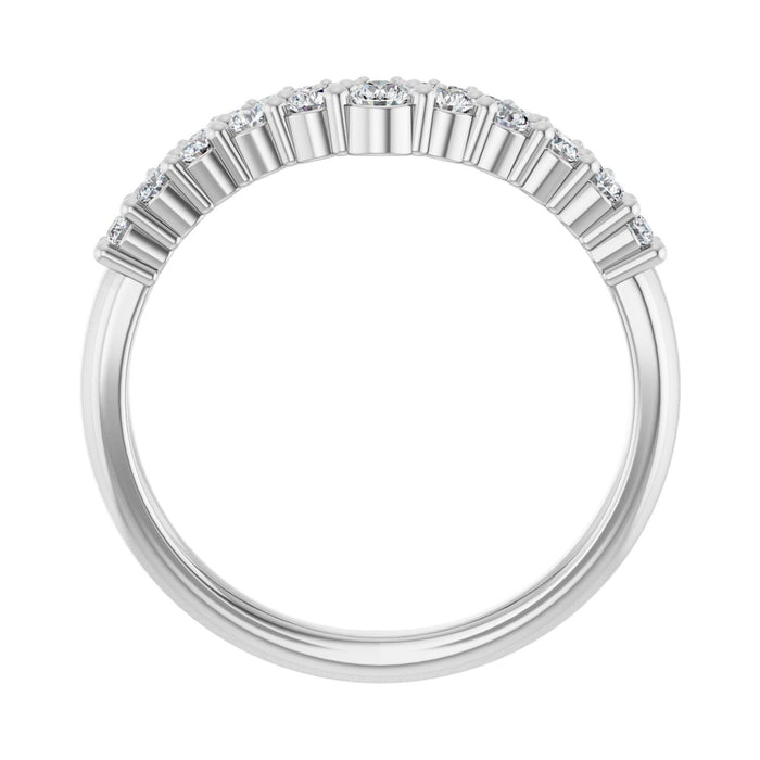 14K White Gold 3/8 CTW Lab-Grown Diamond Contour Band