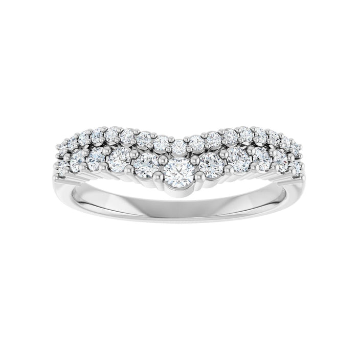 14K White Gold 3/8 CTW Lab-Grown Diamond Contour Band