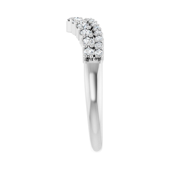 14K White Gold 3/8 CTW Lab-Grown Diamond Contour Band