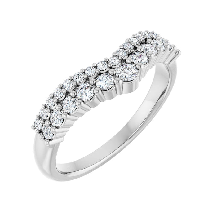 14K White Gold 3/8 CTW Lab-Grown Diamond Contour Band