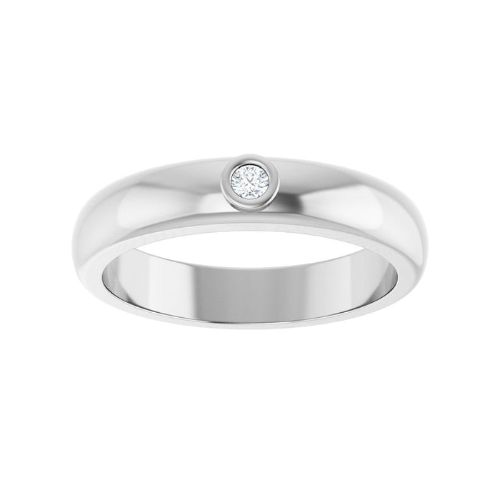 14K White Gold .03 CT Lab Grown Diamond Band Size 7
