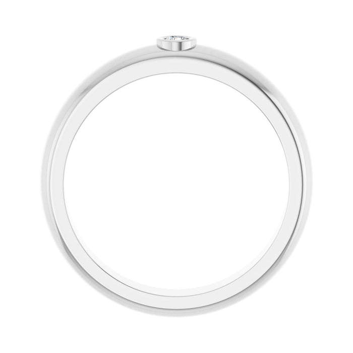 14K White Gold .03 CT Lab Grown Diamond Band Size 7