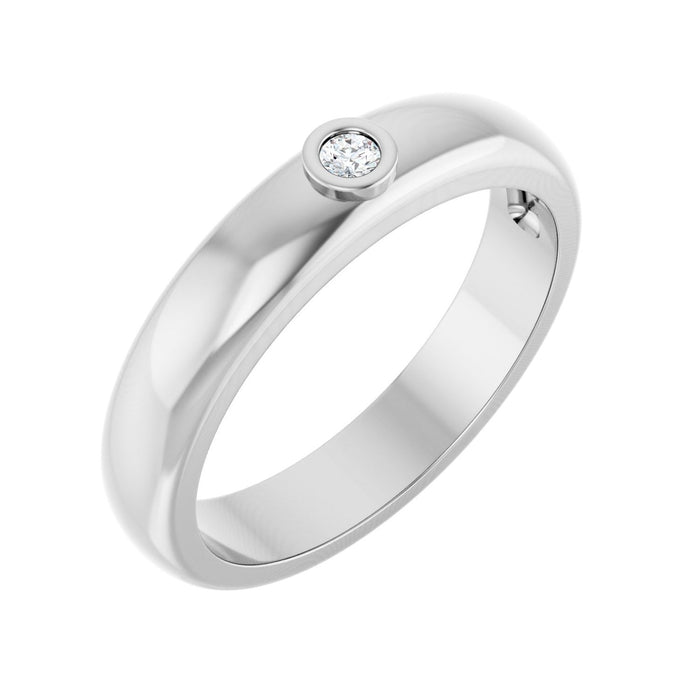 14K White Gold .03 CT Lab Grown Diamond Band Size 7