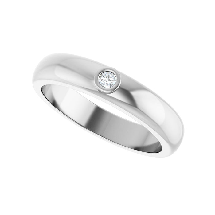 14K White Gold .03 CT Lab Grown Diamond Band Size 7