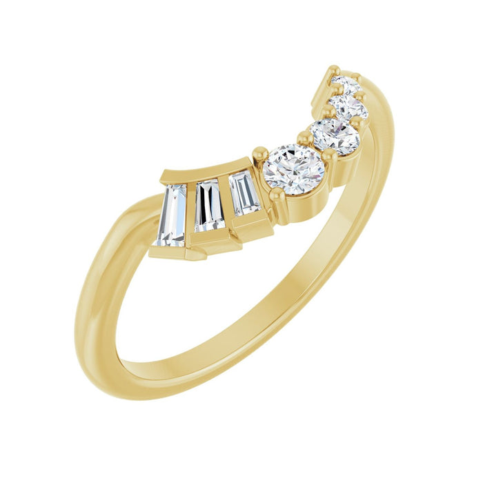 14K Yellow Gold 1/4 CTW Lab-Grown Diamond Contour Band