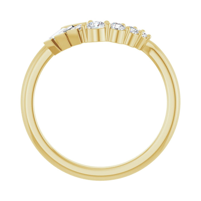 14K Yellow Gold 1/4 CTW Lab-Grown Diamond Contour Band