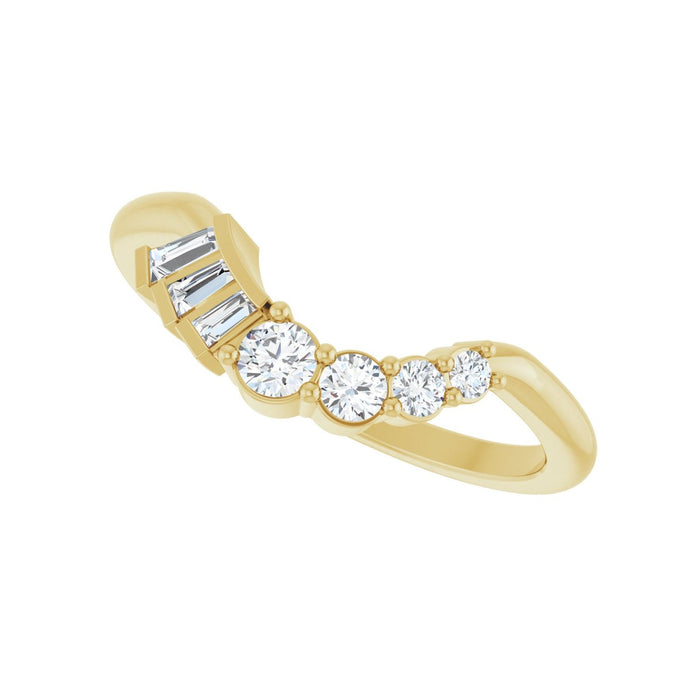 14K Yellow Gold 1/4 CTW Lab-Grown Diamond Contour Band