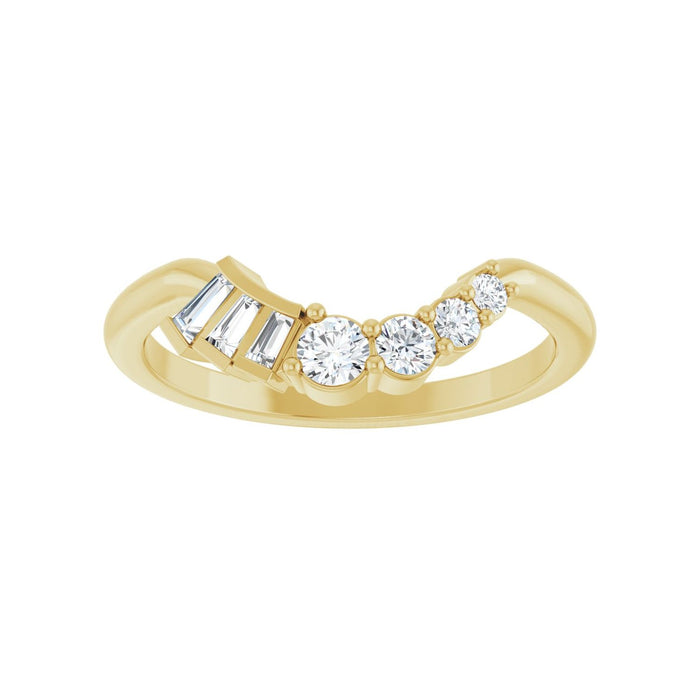 14K Yellow Gold 1/4 CTW Lab-Grown Diamond Contour Band