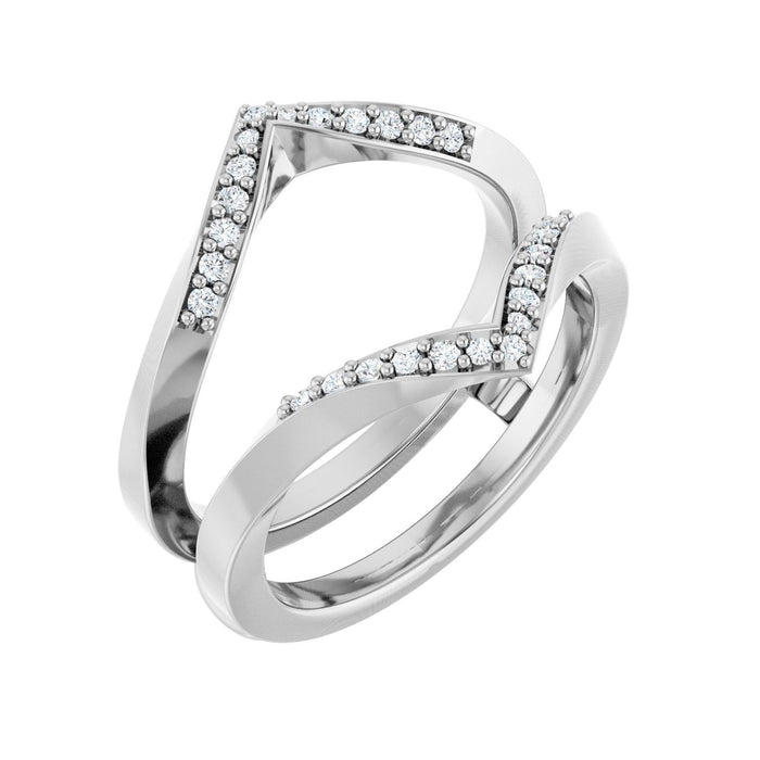 14K White Gold 1/6 CTW Lab-Grown Diamond Ring Guard