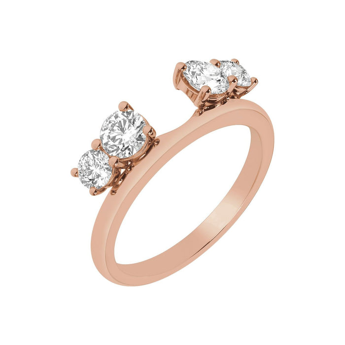 14K Rose Gold 1 CTW Lab-Grown Diamond Wrap-Style Ring Enhancer