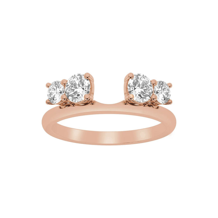 14K Rose Gold 1 CTW Lab-Grown Diamond Wrap-Style Ring Enhancer