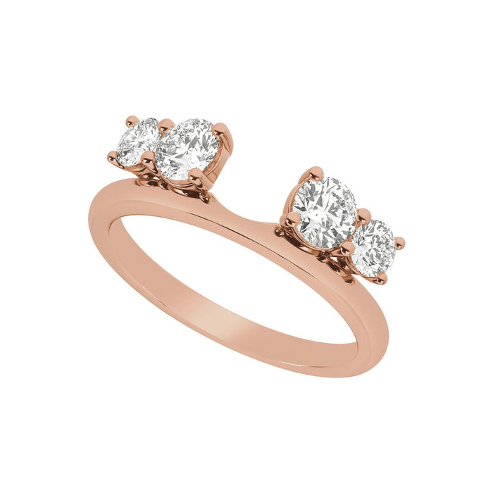 14K Rose Gold 1 CTW Lab-Grown Diamond Wrap-Style Ring Enhancer