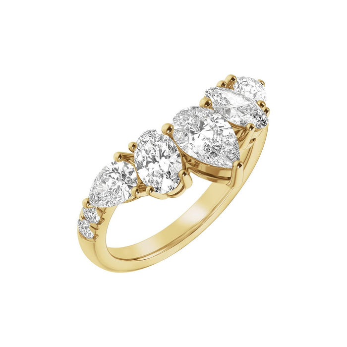 14K Yellow Gold 2 CTW Lab-Grown Diamond Contour Band