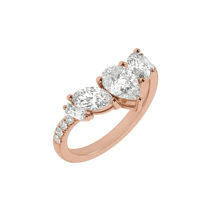 14K Rose Gold 1 1/2CTW Lab-Grown Diamond Contour Band