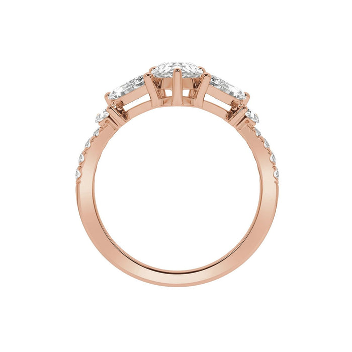 14K Rose Gold 1 1/2CTW Lab-Grown Diamond Contour Band