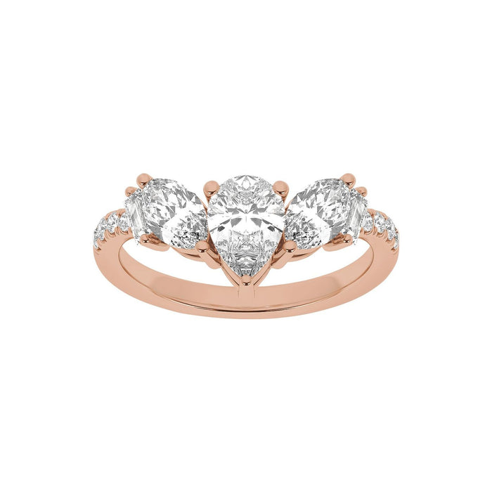 14K Rose Gold 1 1/2CTW Lab-Grown Diamond Contour Band