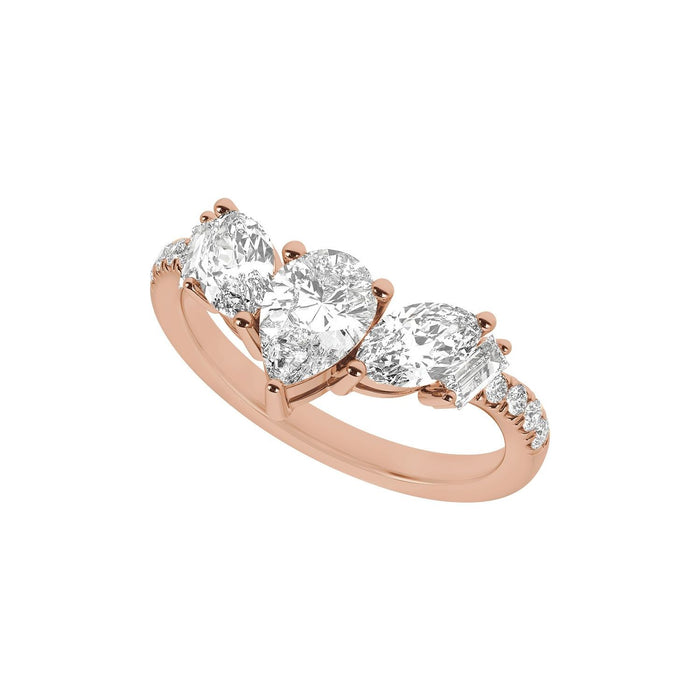 14K Rose Gold 1 1/2CTW Lab-Grown Diamond Contour Band