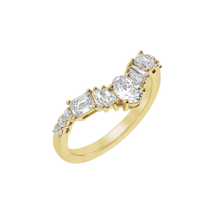14K Yellow Gold 1 CTW Lab-Grown Diamond Contour Band