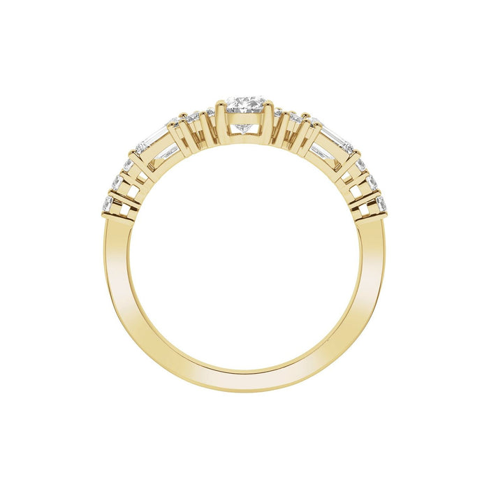 14K Yellow Gold 1 CTW Lab-Grown Diamond Contour Band