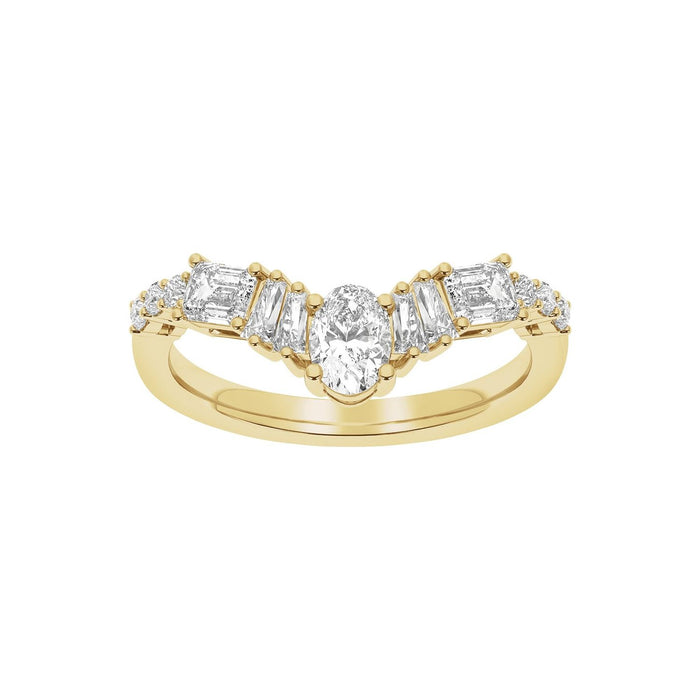 14K Yellow Gold 1 CTW Lab-Grown Diamond Contour Band