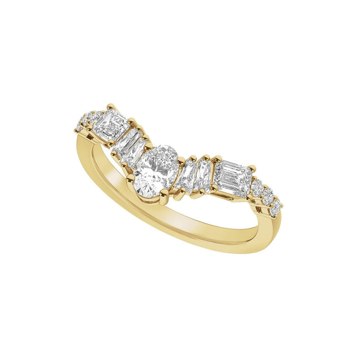14K Yellow Gold 1 CTW Lab-Grown Diamond Contour Band