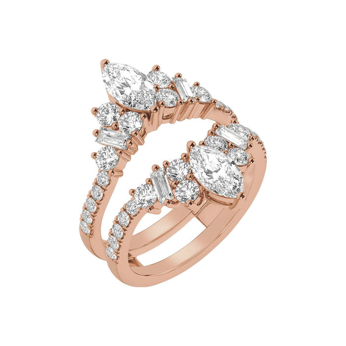 14K Rose Gold 2 CTW Lab-Grown Diamond Ring Guard