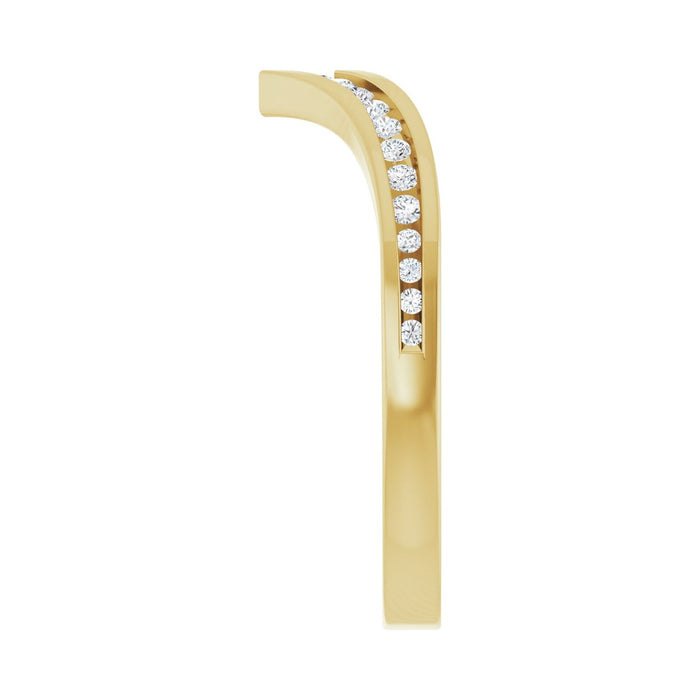 14K Yellow Gold 1/5 CTW Lab-Grown Diamond Contour Band