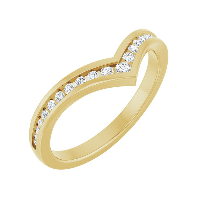 14K Yellow Gold 1/5 CTW Lab-Grown Diamond Contour Band