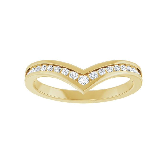 14K Yellow Gold 1/5 CTW Lab-Grown Diamond Contour Band
