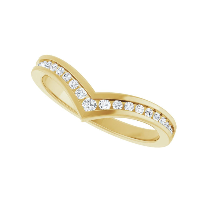 14K Yellow Gold 1/5 CTW Lab-Grown Diamond Contour Band