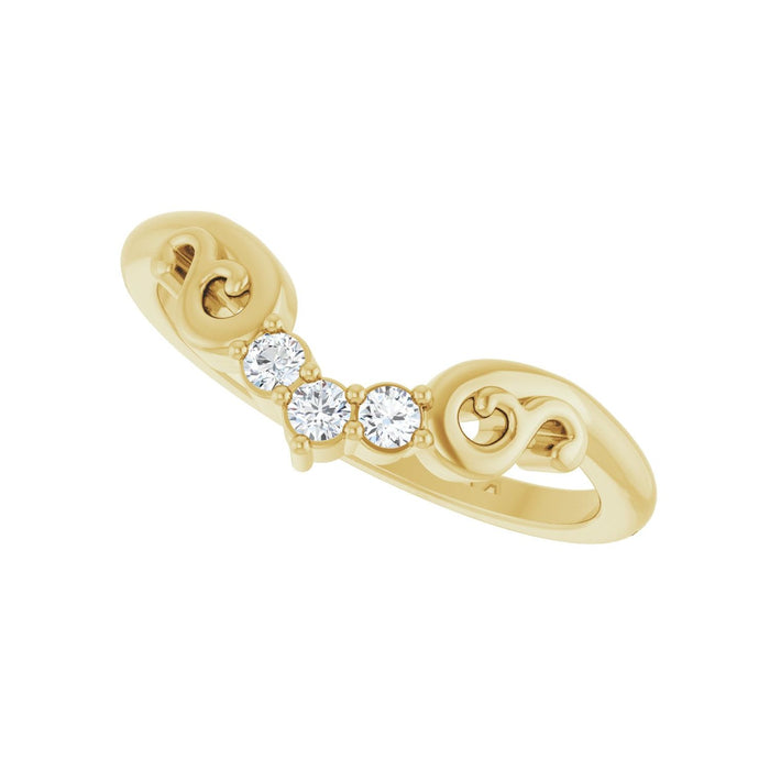 14K Yellow Gold .08 CTW Lab-Grown Diamond Contour Band