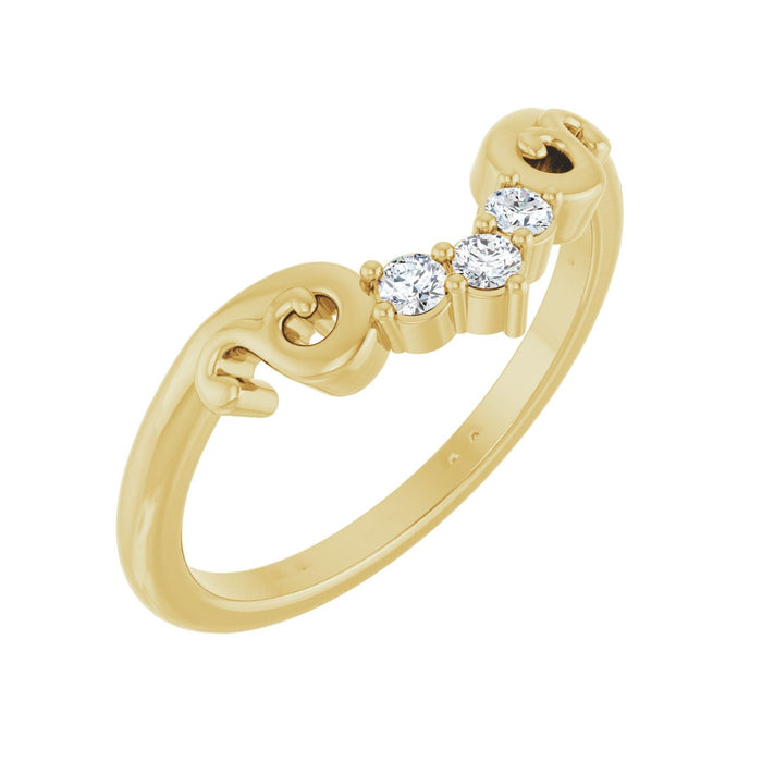 14K Yellow Gold .08 CTW Lab-Grown Diamond Contour Band