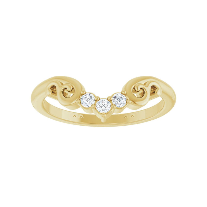 14K Yellow Gold .08 CTW Lab-Grown Diamond Contour Band