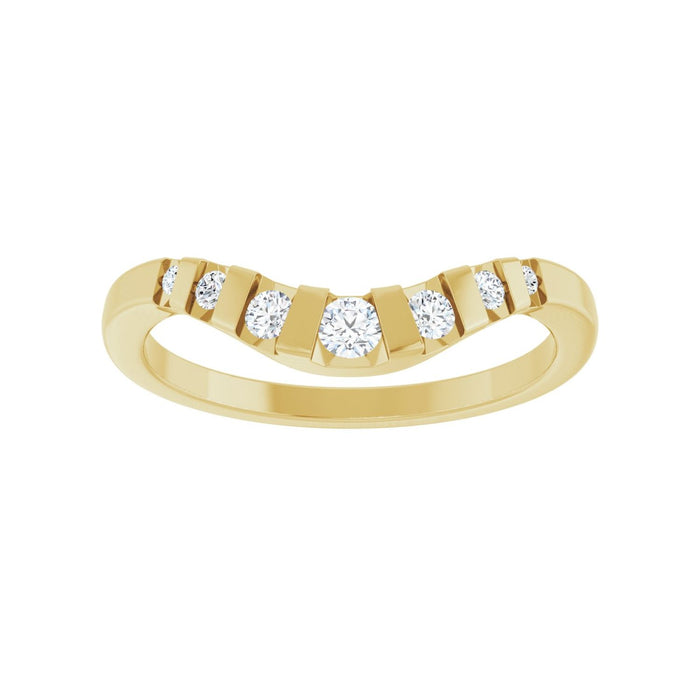 14K Yellow Gold Round 1/6 CTW Lab-Grown Diamond Channel-Set Contour Band