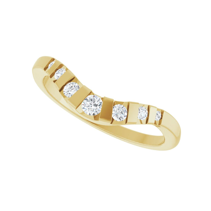 14K Yellow Gold Round 1/6 CTW Lab-Grown Diamond Channel-Set Contour Band