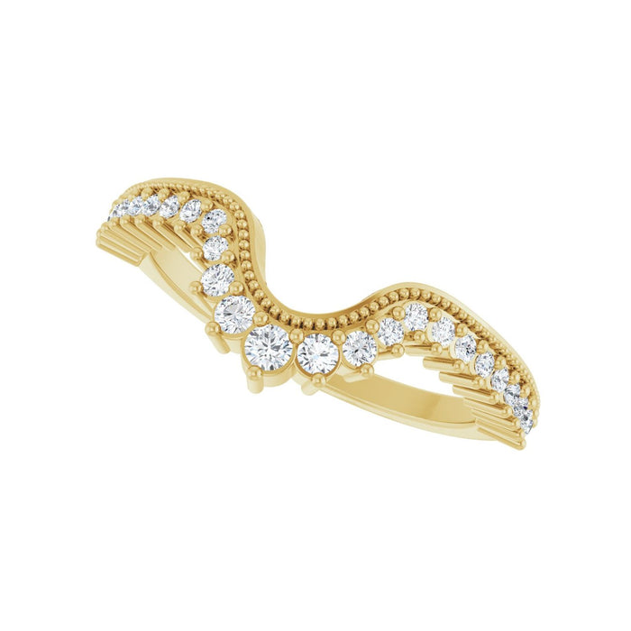 14K Yellow Gold 1/5 CTW Lab-Grown Diamond Contour Band