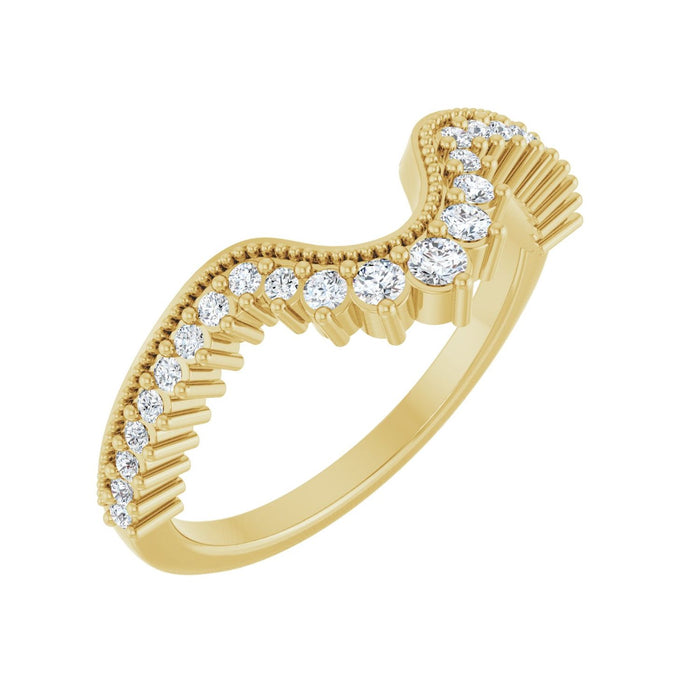 14K Yellow Gold 1/5 CTW Lab-Grown Diamond Contour Band