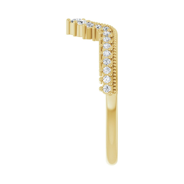 14K Yellow Gold 1/5 CTW Lab-Grown Diamond Contour Band