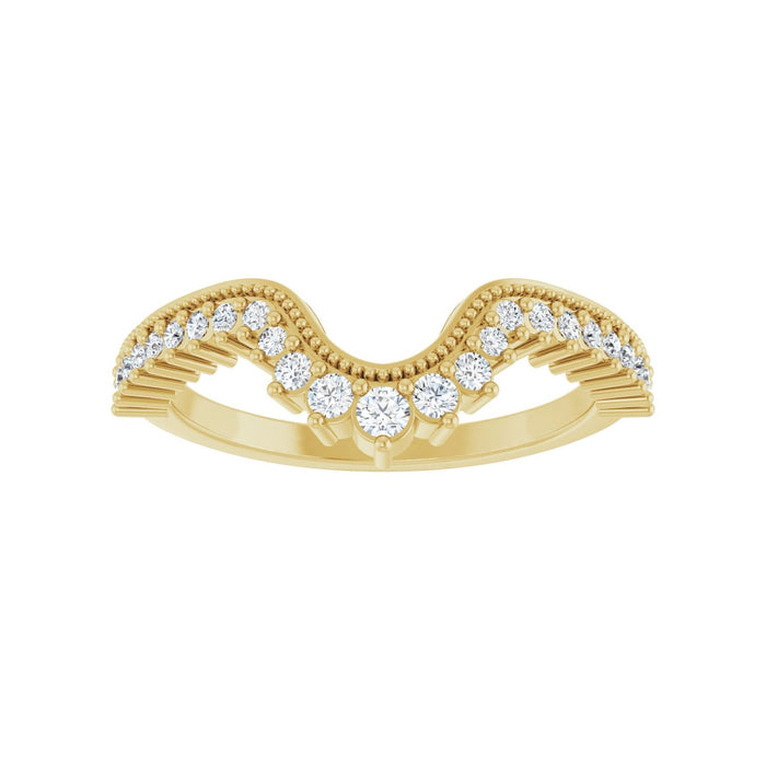 14K Yellow Gold 1/5 CTW Lab-Grown Diamond Contour Band