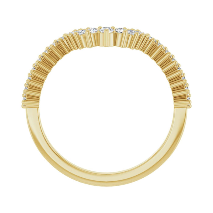 14K Yellow Gold 1/5 CTW Lab-Grown Diamond Contour Band