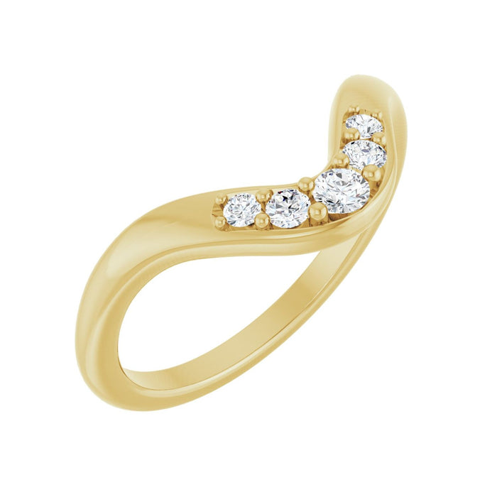 14K Yellow Gold 1/6 CTW Lab-Grown Diamond Contour Band