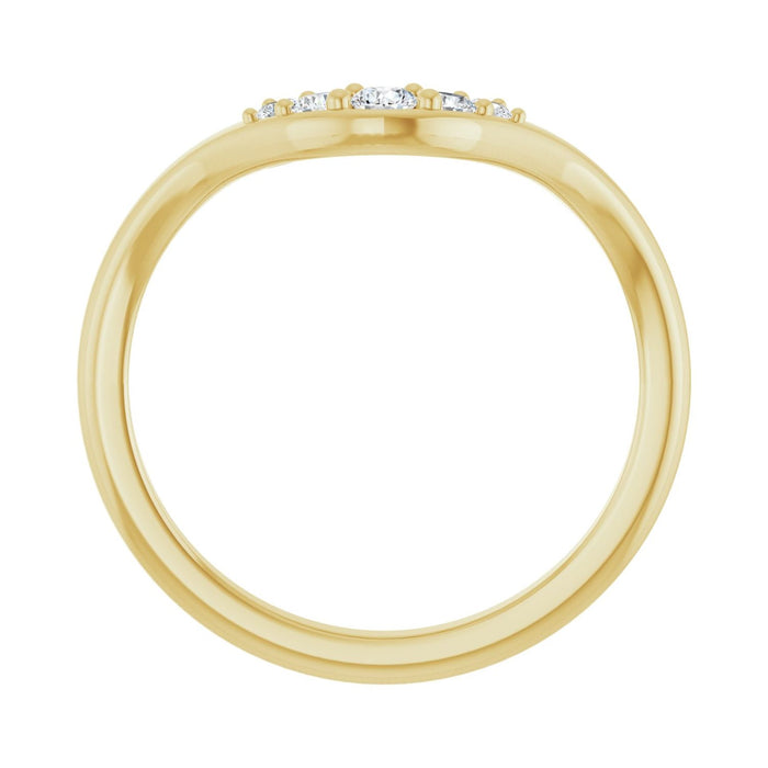 14K Yellow Gold 1/6 CTW Lab-Grown Diamond Contour Band