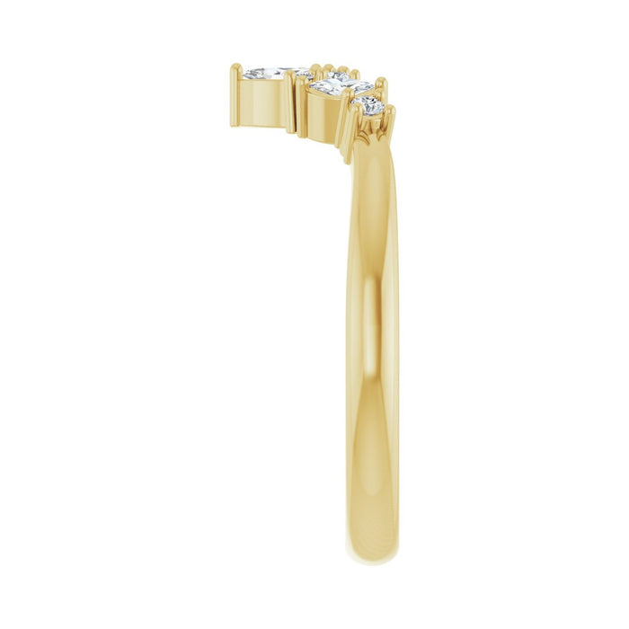 14K Yellow Gold 1/8 CTW Lab-Grown Diamond Contour Band