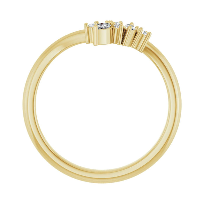 14K Yellow Gold 1/8 CTW Lab-Grown Diamond Contour Band