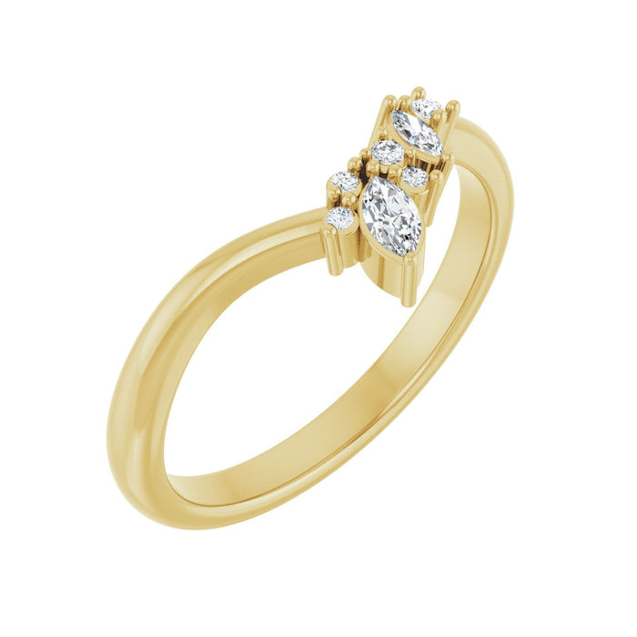 14K Yellow Gold 1/8 CTW Lab-Grown Diamond Contour Band