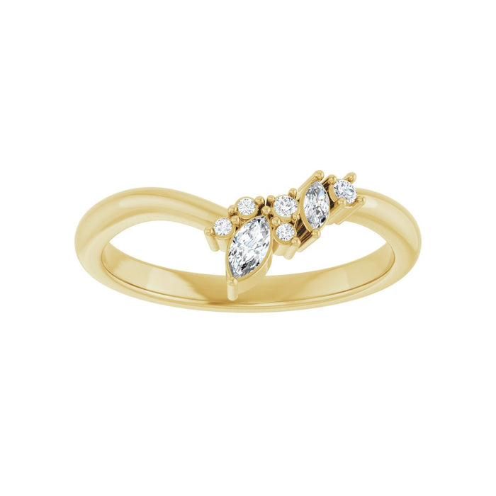 14K Yellow Gold 1/8 CTW Lab-Grown Diamond Contour Band